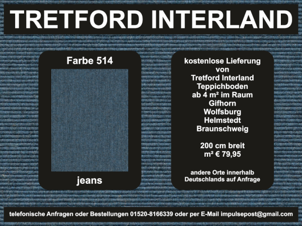 514-jeans.jpg – Naturteppich Tretford Interland in Jeansblau – robust und modern